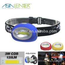 For Hunting Cycling Riding Night Fishing Water & Shock Resistant 3 Brightness Choice 3W COB LED Headlamp Rechargeable